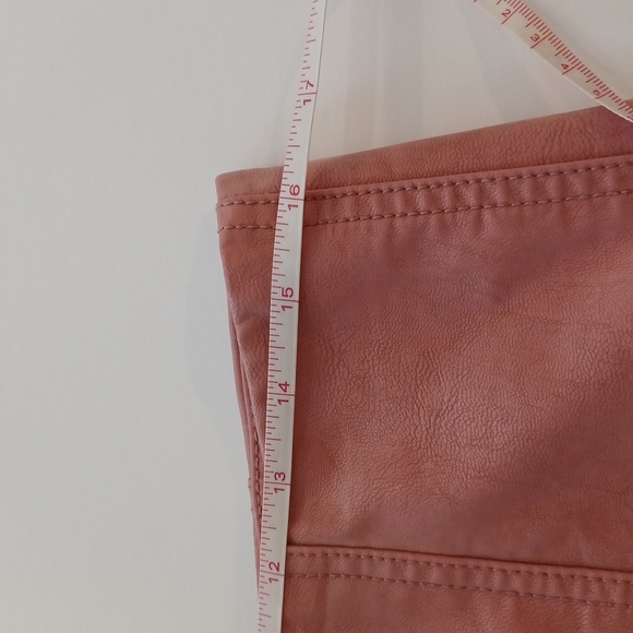 Free people dusty pink micro mini skirt lined  faux leather with zipper - Picture 8 of 9